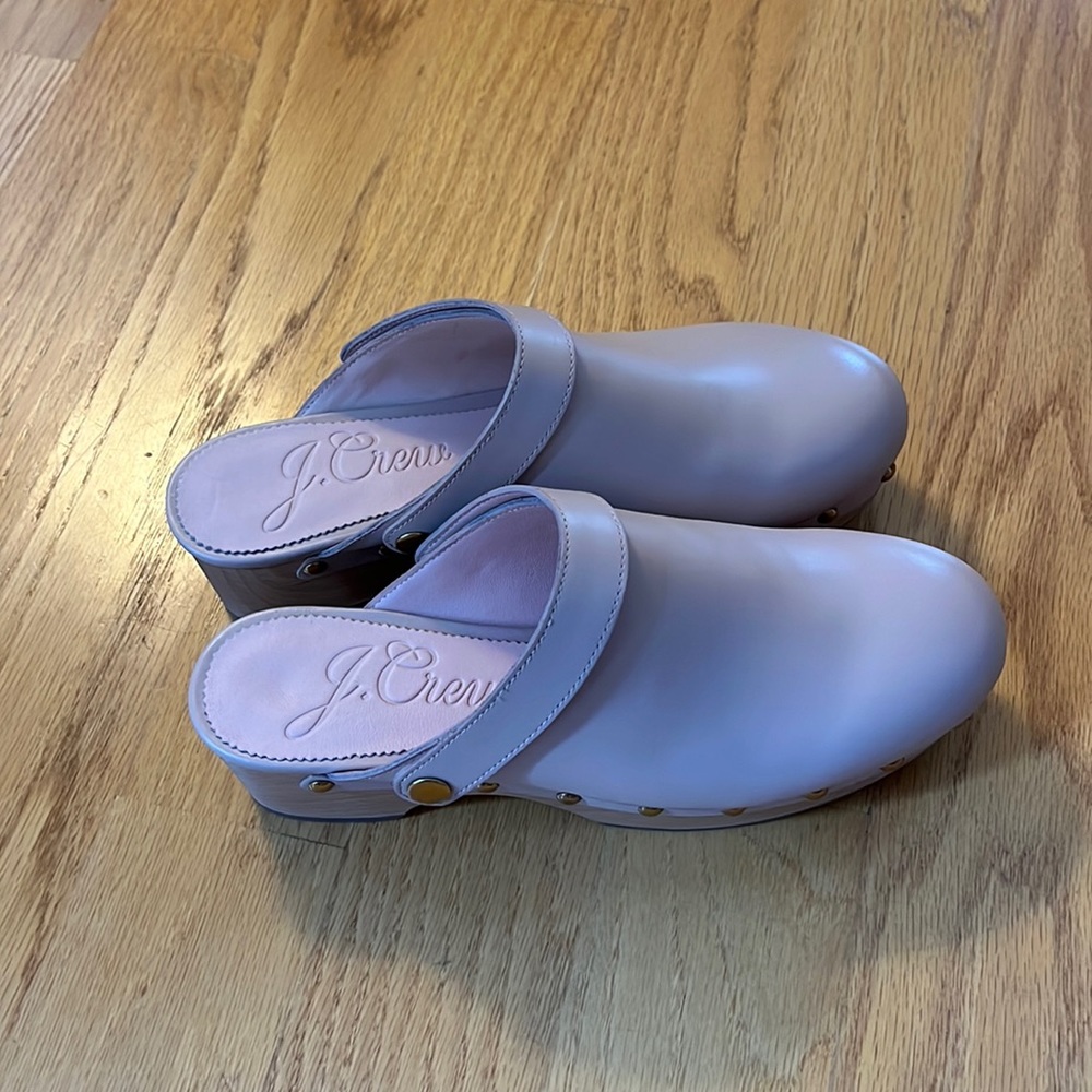 J. Crew convertible leather clogs size 7.5 like new light beige $198 BA188